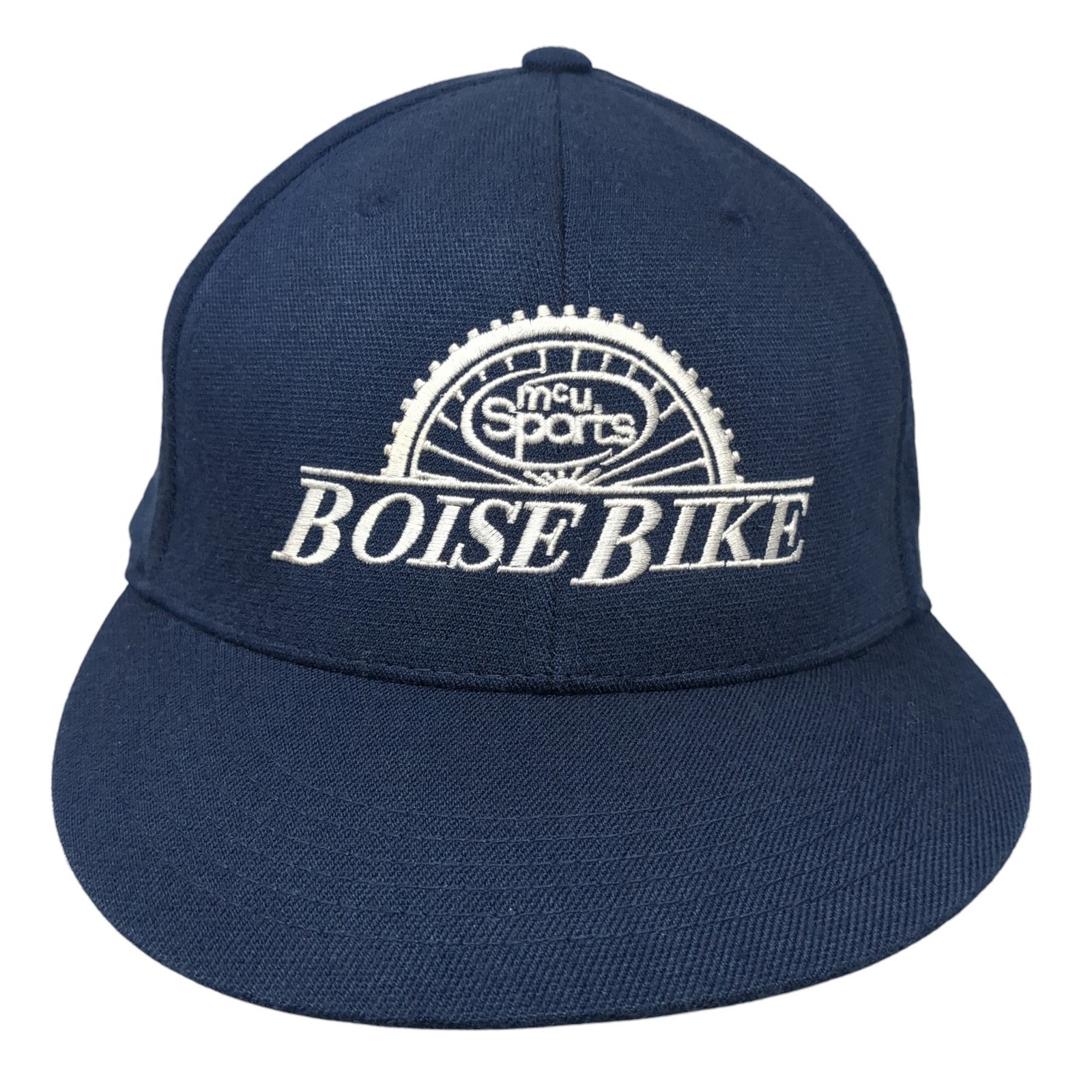 Mcu Sports Boise Bike Fitted Hat Blue Xl Embroidered District Threads